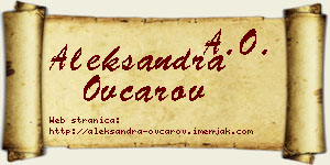Aleksandra Ovčarov vizit kartica